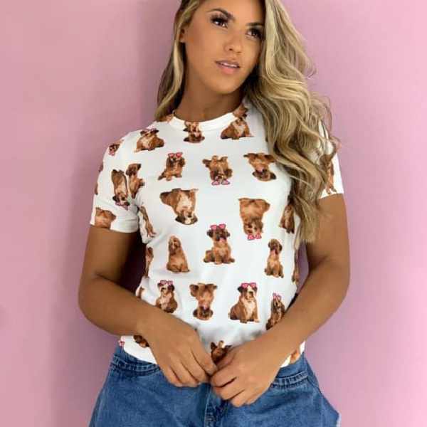 blusa estampada atacado